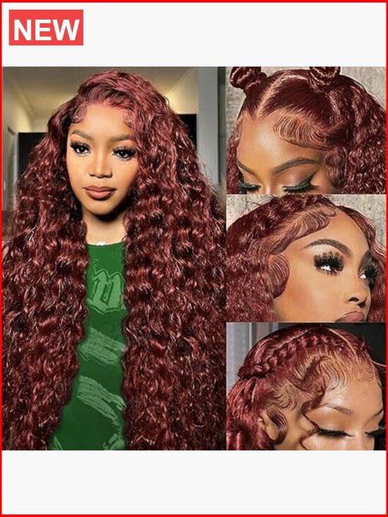 Human Hair Lace Front Wig 180 Density Deep Wave Pre Plucked main image 6